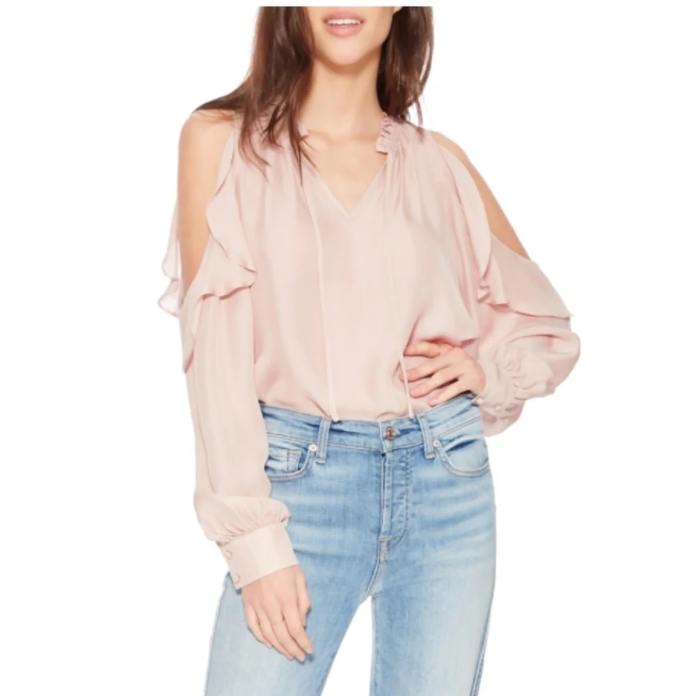 PARKER  Moonlight Cut out Shoulder ruffle sleeve Blouse S